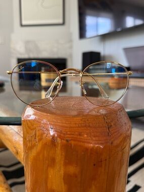Ray-Ban Round Metal Optics (Gold). Blue Light glasses and sunglasses. Like New.